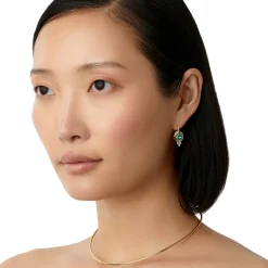 18K AQUAMARINE CLASSIC TEMPLE EARRINGS