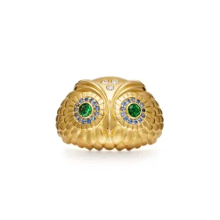 18K ATHENA OWL RING