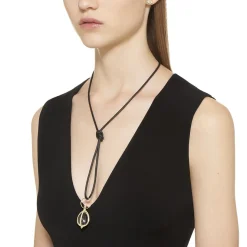 18K BLACK LEATHER CORD
