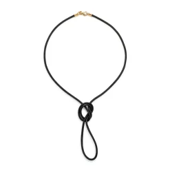 18K BLACK LEATHER CORD