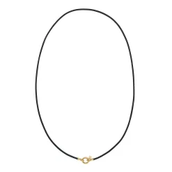 18K BLACK LEATHER CORD WITH OPEN BALE