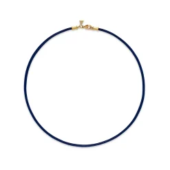 18K BLUE LEATHER CORD