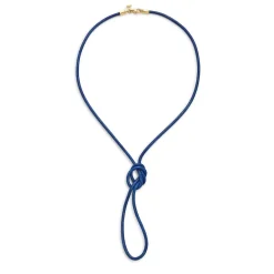 18K BLUE LEATHER CORD