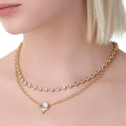 18K BLUE MOON LINK NECKLACE