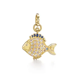 18K BLUE MOONSTONE BUBBLY FISH