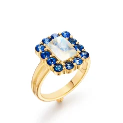 18K BLUE MOONSTONE COLOR THEORY RING