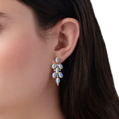 18K BLUE MOONSTONE DROP EARRINGS