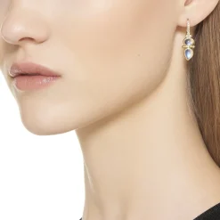 18K BLUE MOONSTONE DYNASTY DROP EARRINGS