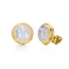 18K BLUE MOONSTONE MOONFACE CUFFLINKS