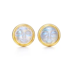 18K BLUE MOONSTONE MOONFACE CUFFLINKS