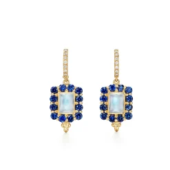 18K BLUE MOONSTONE & SAPPHIRE COLOR THEORY EARRINGS
