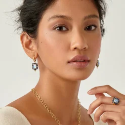 18K BLUE MOONSTONE & SAPPHIRE COLOR THEORY EARRINGS