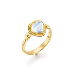 18K BLUE MOONSTONE WINGED HEART RING