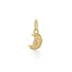 18K BLUE SAPPHIRE CRESCENT MOON PENDANT