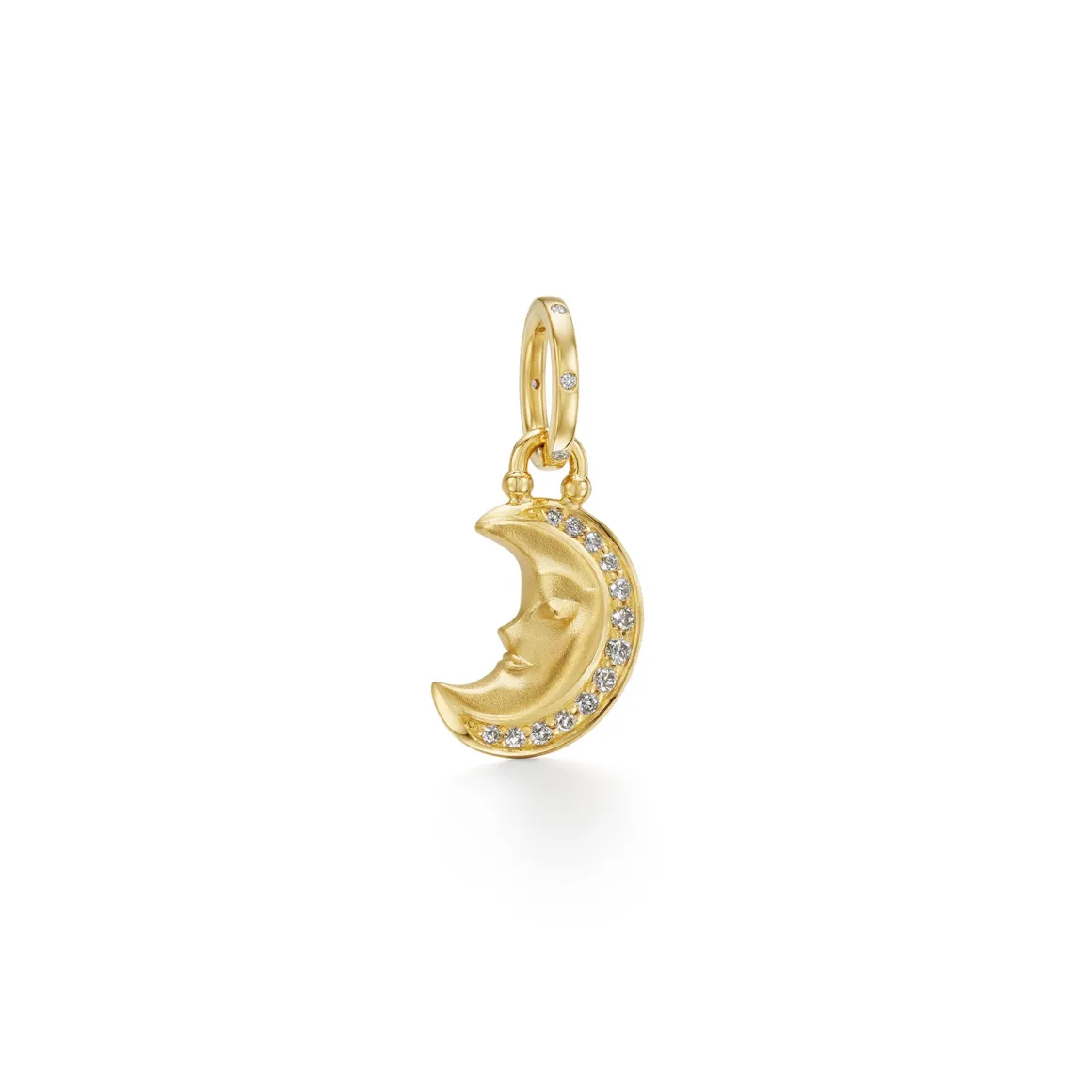 18K BLUE SAPPHIRE CRESCENT MOON PENDANT