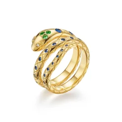 18K BLUE SAPPHIRE DELPHI SERPENT RING