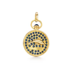 18K BLUE SAPPHIRE DOLPHIN PENDANT