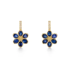 18K BLUE SAPPHIRE FIORI EARRINGS