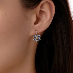 18K BLUE SAPPHIRE FIORI EARRINGS