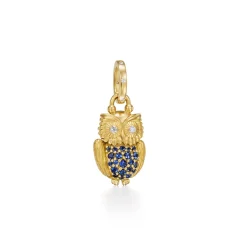 18K BLUE SAPPHIRE GEMMY OWL LOCKET