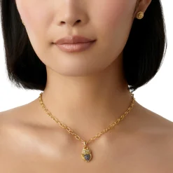 18K BLUE SAPPHIRE GEMMY OWL LOCKET