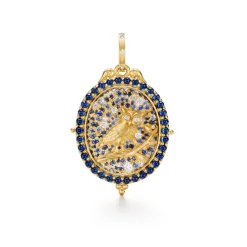 18K BLUE SAPPHIRE NOCTURNE OWL LOCKET