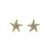 18K BLUE SAPPHIRE SEA STAR EARRINGS