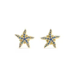 18K BLUE SAPPHIRE SEA STAR EARRINGS