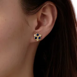 18K BLUE SAPPHIRE TRIO EARRINGS