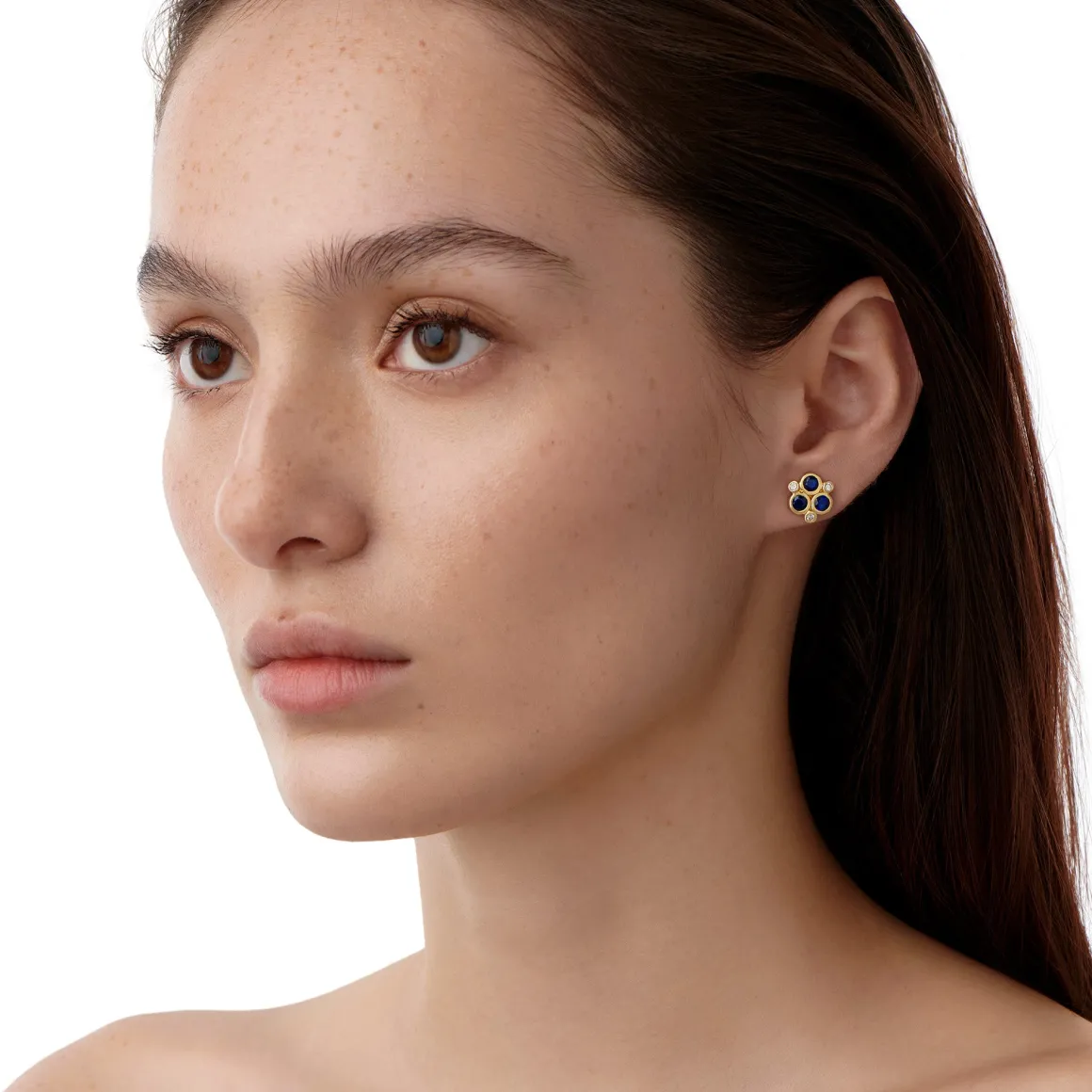 18K BLUE SAPPHIRE TRIO EARRINGS