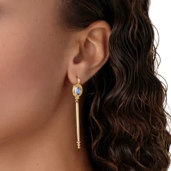 18K CLASSIC TEMPLE BATON EARRINGS