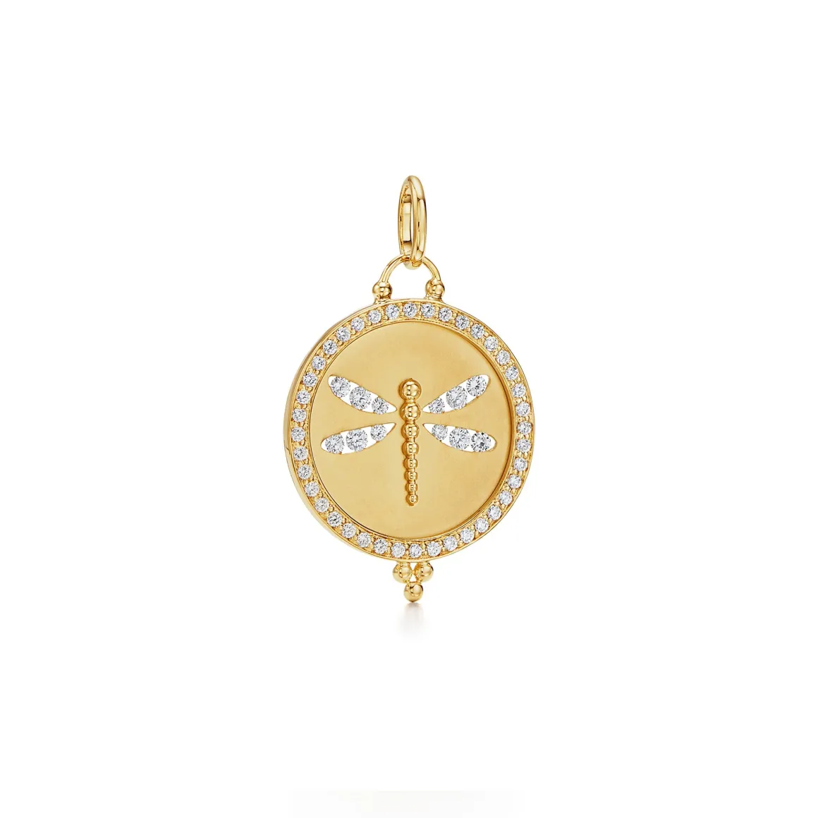 18K DIAMOND DRAGONFLY CUTOUT PENDANT