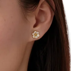 18K DIAMOND FIORI POST EARRINGS