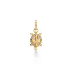 18K DIAMOND PAVE FLOWER TURTLE PENDANT