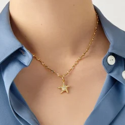 18K DIAMOND SEA STAR PENDANT