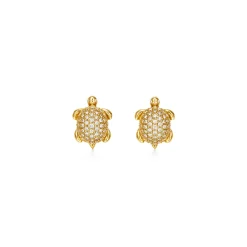 18K DIAMOND TURTLE EARRINGS