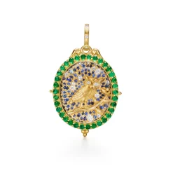18K EMERALD NOCTURNE OWL LOCKET