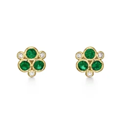 18K EMERALD TRIO EARRINGS