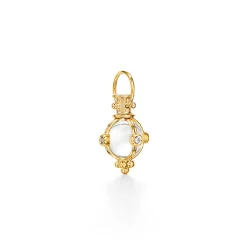 18K EXTRA SMALL DIAMOND CLASSIC ROUND AMULET