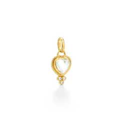 18K EXTRA SMALL ROCK CRYSTAL HEART PENDANT