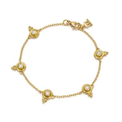 18K FIVE DIAMOND TEMPLE BRACELET