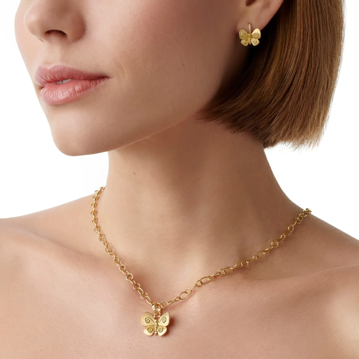 18K GOLDEN BUTTERFLY EARRINGS