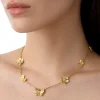 18K GOLDEN FLOWER BUTTERFLY NECKLACE