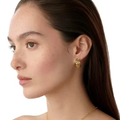 18K GOLDEN VINE HOOPS