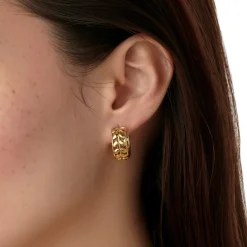 18K GOLDEN VINE HOOPS