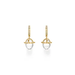 18K GRANULATED AMULET DROP EARRINGS
