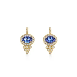 18K HALO OVAL EARRINGS