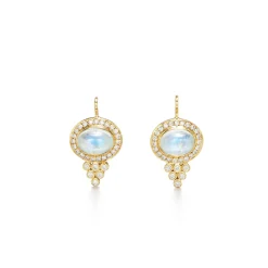 18K HALO PYRAMID EARRINGS