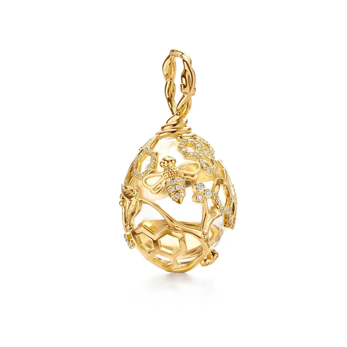 18K LARGE BEEHIVE AMULET