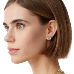 18K LUNA FLOWER POST EARRINGS